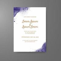 Wedding invitation with abstract watercolor background vector