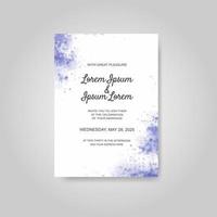 Wedding invitation with abstract watercolor background vector