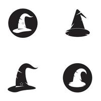 Wizard cap character logo vector template