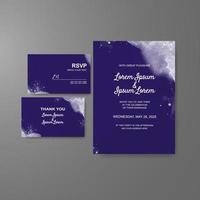 Wedding invitation with abstract watercolor background vector