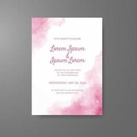 Wedding invitation with abstract watercolor background vector