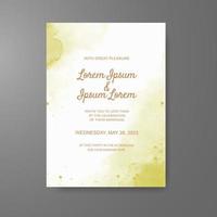 Wedding invitation with abstract watercolor background vector