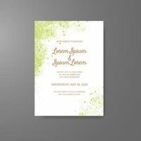 Wedding invitation with abstract watercolor background vector