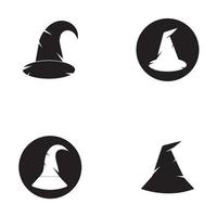 Wizard cap character logo vector template