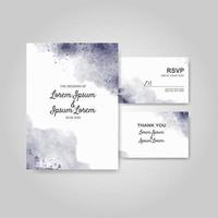 Wedding invitation with abstract watercolor background vector