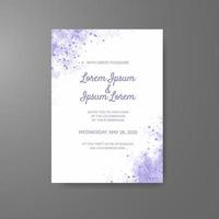 Wedding invitation with abstract watercolor background vector