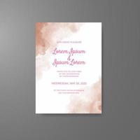 Wedding invitation with abstract watercolor background vector