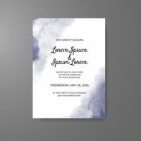 Wedding invitation with abstract watercolor background vector