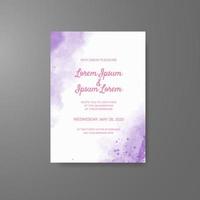 Wedding invitation with abstract watercolor background vector