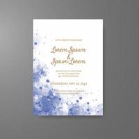 Wedding invitation with abstract watercolor background vector