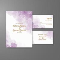 Wedding invitation with abstract watercolor background vector