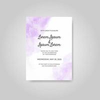 Wedding invitation with abstract watercolor background vector