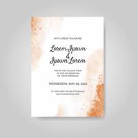 Wedding invitation with abstract watercolor background vector