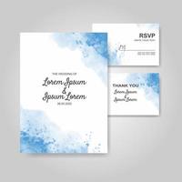 Wedding invitation with abstract watercolor background vector