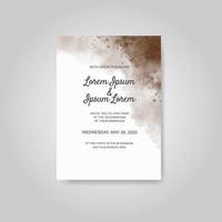 Wedding invitation with abstract watercolor background vector