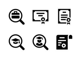 Simple Set of Graduation Related Vector Solid Icons. Contains Icons as Job Seeking, Diploma and more.