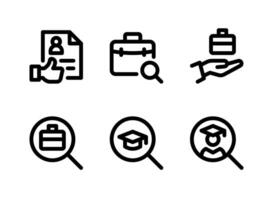 Simple Set of Job Seeker Related Vector Line Icons. Contains Icons as Great Resume, Hiring, Searching and more.