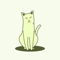 Cute Little Cat Sit Cartoon Yellow Pastel Color vector