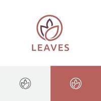 Leaf Leaves Circle Line Abstract Nature Logo Template vector