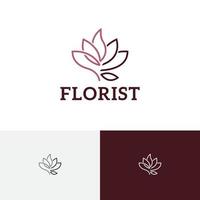 Lotus Flower Petal Florist Nature Line Abstract Logo vector