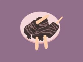 Chocolate ice cream with extra chocolate on top vector