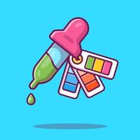 gota de pintura de pipeta e ilustración de icono de vector de dibujos animados de selector de color. educación objeto icono concepto aislado premium vector. estilo de dibujos animados plana