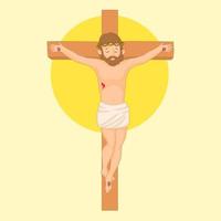 Cross with crucified Jesus Christ for Easter or Good Friday vector