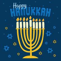 Hanukkah. Traditional Hanukkah holiday symbols. vector