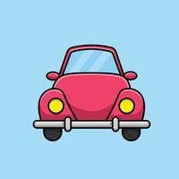 Classic Car Cartoon Vector Icon Illustration. Technology Transport Icon Concept Isolated Premium Vector. Flat Cartoon Style