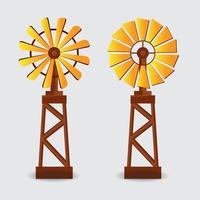 Collection of windmill vector illustration. Windmill cartoon background vector illustration. Windmill icon cartoon style.