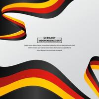 Germans Independence day design with wavy flag isolated on white gradient background. German independence day with wavy flag illustration. Waving flag German vector illustration.