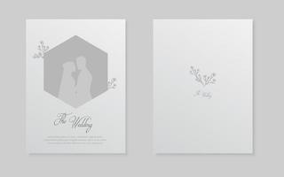 Simple and elegant wedding invitation card vector. Clean wedding invitation design background. vector