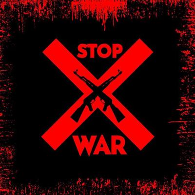Stop war background with rifle weapon and with abstract grunge texture. stop war sign concept icon. International Day of Peace