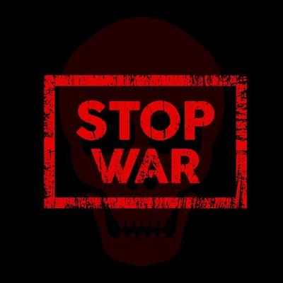 Stop war letterings with abstract grunge texture. The anti war background vector illustration. International Day of Peace