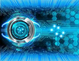 Blue eye cyber circuit future technology concept background vector