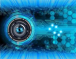 Blue eye cyber circuit future technology concept background vector