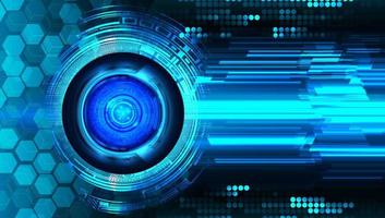 Blue eye cyber circuit future technology concept background vector