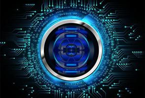 Blue eye cyber circuit future technology concept background vector