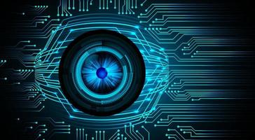 Blue eye cyber circuit future technology concept background vector