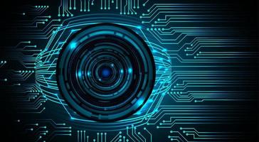 Blue eye cyber circuit future technology concept background vector