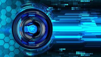 Blue eye cyber circuit future technology concept background vector