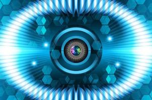 Blue eye cyber circuit future technology concept background vector