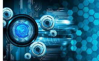 Blue eye cyber circuit future technology concept background vector