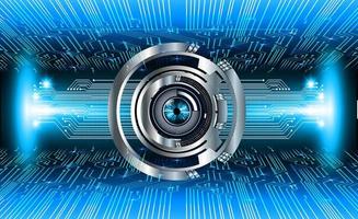 Blue eye cyber circuit future technology concept background vector