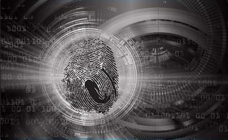 Finger print network cyber security background. vector