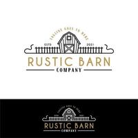 Farmer Barn Logo With Fence For Farm Or Ranch Logo