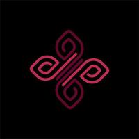 Flower with initial P D B logo design inspiration vector