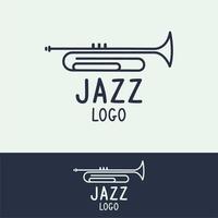 logotipo de trompeta simple para la inspiración del diseño del festival de jazz vector