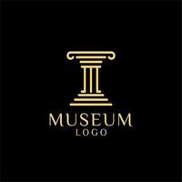 Initial M with Building Pillar Column  Logo Design