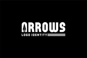 Typography Initials A arrows With Spear Head Archer Gear Hunter Logo vector